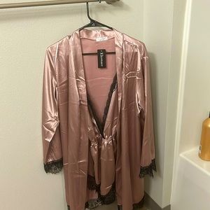 2 Piece Satin Romper Nighty Set (brand new, never worn, with tags)